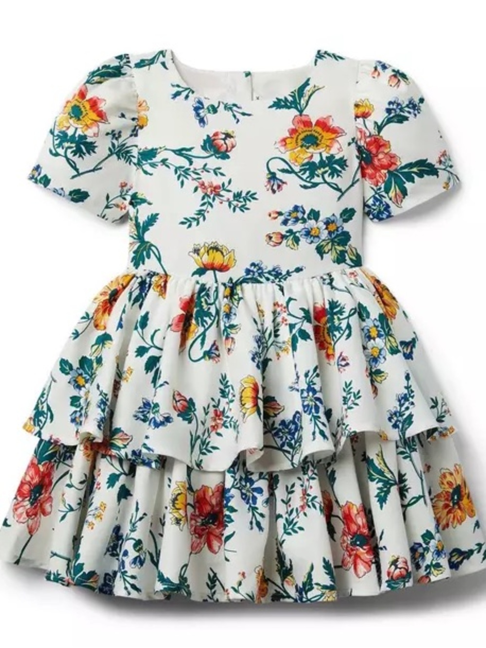 Janie and Jack Floral Tiered Dress in Jet Ivory Floral Toddler Girls 3T